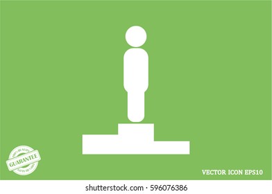 winners podium icon vector illustration eps10. Isolated badge for website or app - stock infographics.