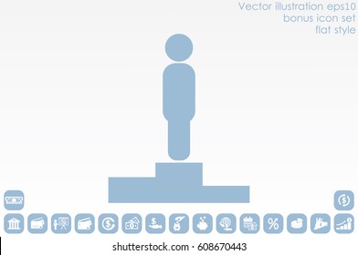 winners podium icon vector illustration eps10. Isolated badge for website or app - stock infographics