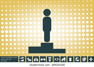 winners podium icon vector illustration eps10. Isolated badge for website or app - stock infographics