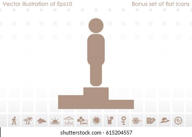 winners podium icon vector illustration eps10. Isolated badge for website or app - stock infographics