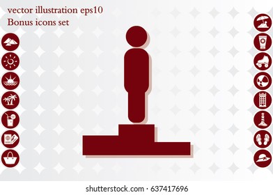 winners podium icon vector illustration eps10. Isolated badge for website or app - stock infographics