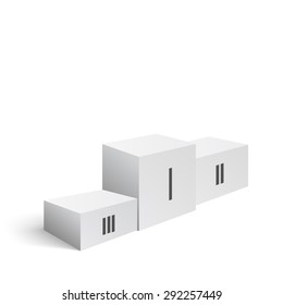  winners podium isolated on grey background made in vector