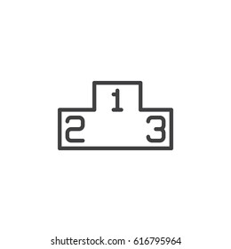 Winners podium line icon, outline vector sign, linear style pictogram isolated on white. Symbol, logo illustration. Editable stroke. Pixel perfect