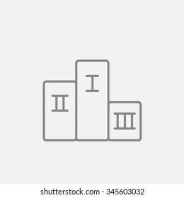 Winners podium line icon for web, mobile and infographics. Vector dark grey icon isolated on light grey background.