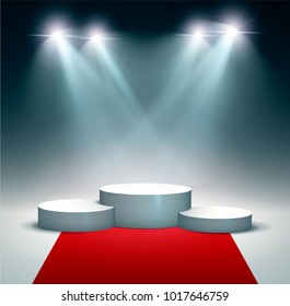 Winners podium, pedestal isolated on white background. Vector illustration