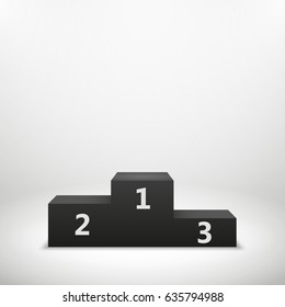 Winners podium, pedestal isolated on white background. Vector illustration