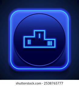Ganadores podio simple icono Vector. Diseño plano. Estilo de neón azul en el Botón. Con shadow.ai