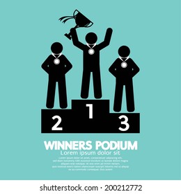 Winners Podium Symbol Vector Illustration