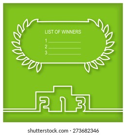 Winners podium template with list of winners