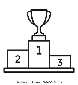 podio de ganadores, trofeo copa icono simple, Ilustración vectorial 