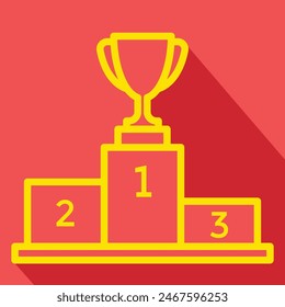 winners podium, trophy cup simple icon, vector illustration 