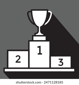 podio de ganadores, trofeo copa icono simple, Ilustración vectorial 