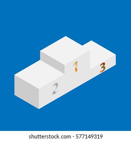 Winners podium. Vector illustration. Flat design. Isometric