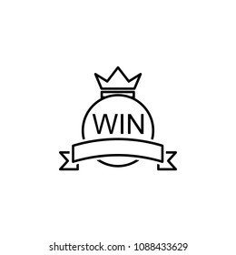 winner's ribbon with crown icon. Element of success and awards for mobile concept and web apps. Detailed winner's ribbon with crown icon can be used for web and mobile on white background