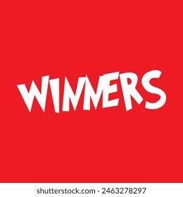 winners text on red background.