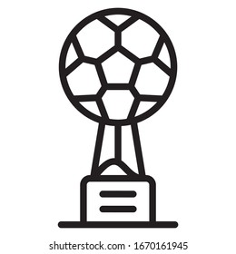 Winners Trophy Concept, Soccer and football Equipment on White Background, Sports championship Cup Vector Icon Design