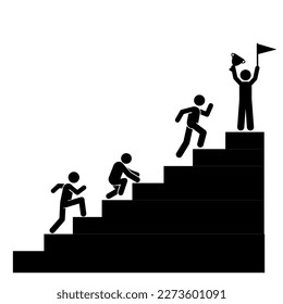 Winners with trophy cup icon. Simple illustration of Winners with trophy cup vector icon for web