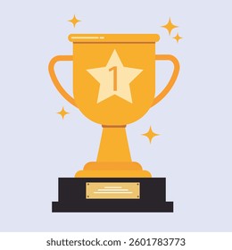 Winner's trophy icon. Trophy Cup Vector Flat