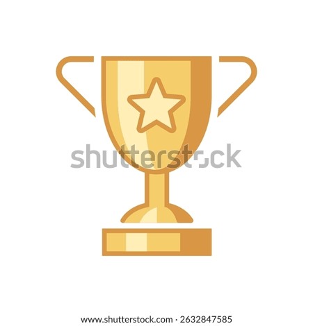 Winner's trophy icon. Trophy Cup Vector Flat Icon on white background