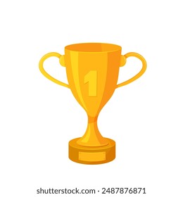 Winner's trophy icon. Golden trophy is a symbol of victory in a sports event.