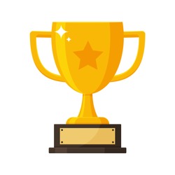 Winner's Trophy Icon. The Golden Trophy Vector Is A Symbol Of Victory In A Sports Event.