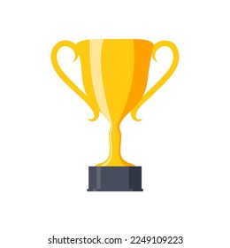 Winner's trophy icon. The golden trophy vector is a symbol of victory in a sports events