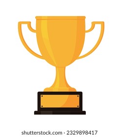 Icono del trofeo del ganador. El vector del trofeo de oro es un símbolo de victoria en un evento deportivo.