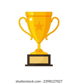 Winner's trophy icon. The golden trophy vector is a symbol of victory in a sports event.