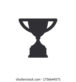 Winner's trophy icon. Symbol of victory. Cup icon. Goblet icon. Champion trophy cup. Sport cup on stand. Achievement badge. Reward badge. First place. Quality mark. Premium quality. Award icon.