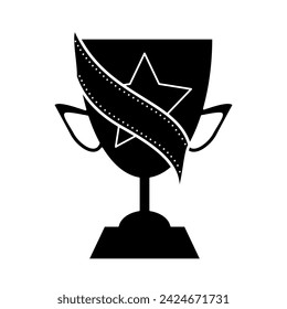 Winners trophy with sash in vector