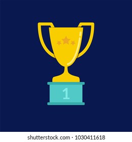 Winners Trophy Stars On Pedestal Stock Vector (Royalty Free) 1030411618 ...