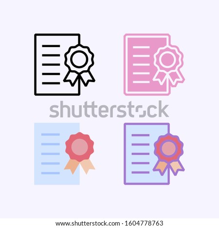 Winnet certificate award vector icon. Achievement trophy. Cup with star winner icon. Trophy sport competition. Contain line, flat and combined variant of pictogram icon.