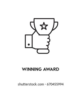Winning award vector icon, success symbol. Modern, simple flat vector illustration for web site or mobile app