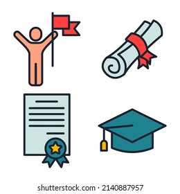 winning awards set icon symbol template for graphic and web design collection logo vector illustration