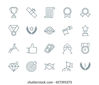 Winning Awards Vector Icons Set