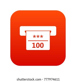Winning cheque in casino icon digital red for any design isolated on white vector illustration
