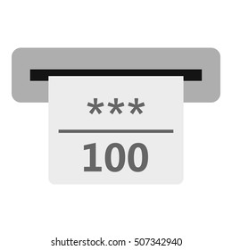 Winning cheque in casino icon. Flat illustration of winning cheque in casino vector icon for web
