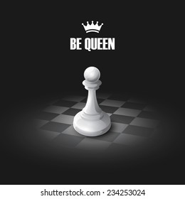 Winning Chess concept. Vector background