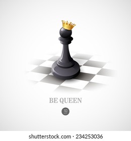 Winning Chess concept. Vector background