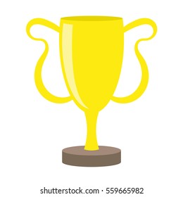 winning the cup. gold. flat design.