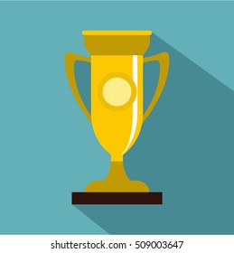 Winning cup icon. Flat illustration of winning cup vector icon for web