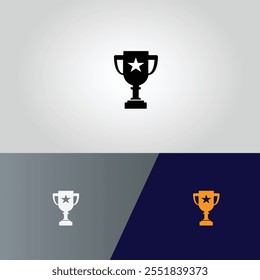 Iconos De La Copa Ganadora En Flat Circle Reb