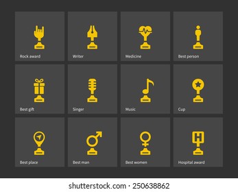 Winning cup icons. Vector illustration.