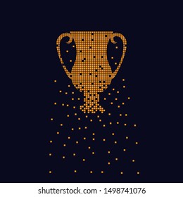 Winning the Cup. A Cup of pixels. Vector illustration