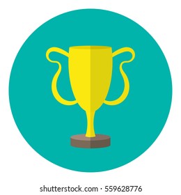 winning the cup. reward. flat design.