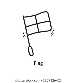 Winning Flag vector outline Icon Design illustration. Olympic Symbol on White background EPS 10 File