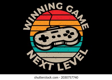 winning game next level game pad typography style