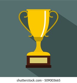 Winning Gold Cup Icon. Flat Illustration Of Winning Gold Cup Vector Icon For Web