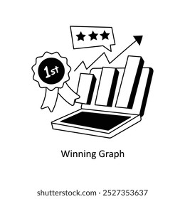 Winning Graph Outline   concepts style illustration. EPS 10 File
