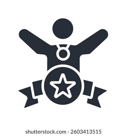 winning icon. vector.Editable stroke.linear style sign for use web design,logo.Symbol illustration.